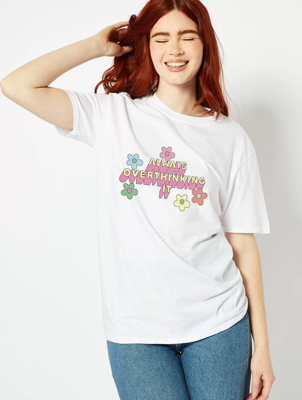 Tops & T-Shirts | Loungewear-Skinnydip London Always Overthinking White T-Shirt | Women's Clothing |