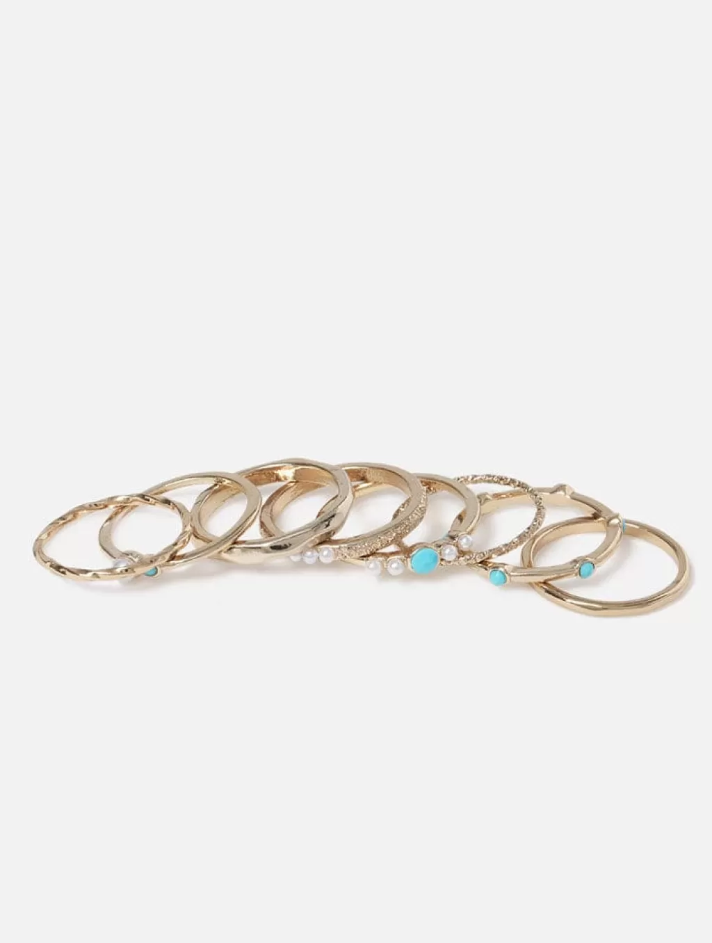 Shop All Accessories | Jewellery-Skinnydip London Freedom 8 Pack Turquoise Stacking Rings | Jewellery |