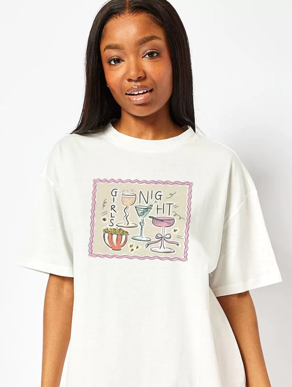 Tops & T-Shirts | Shop All Clothing-Skinnydip London Girls Night T-Shirt In Ecru | Trending Clothing |