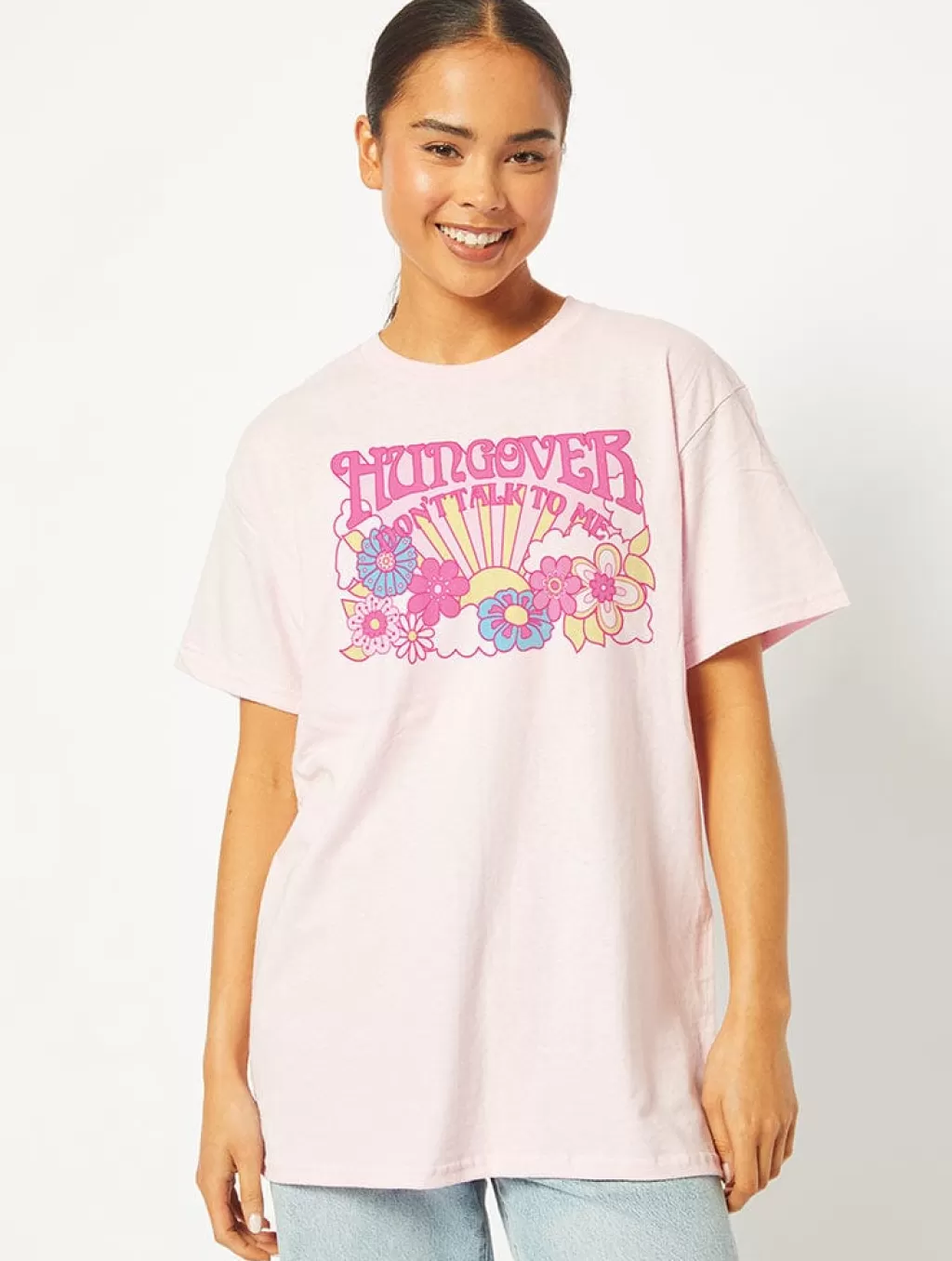 Tops & T-Shirts | Loungewear-Skinnydip London Hungover T-Shirt In Pink | Cute Graphic T-shirts |