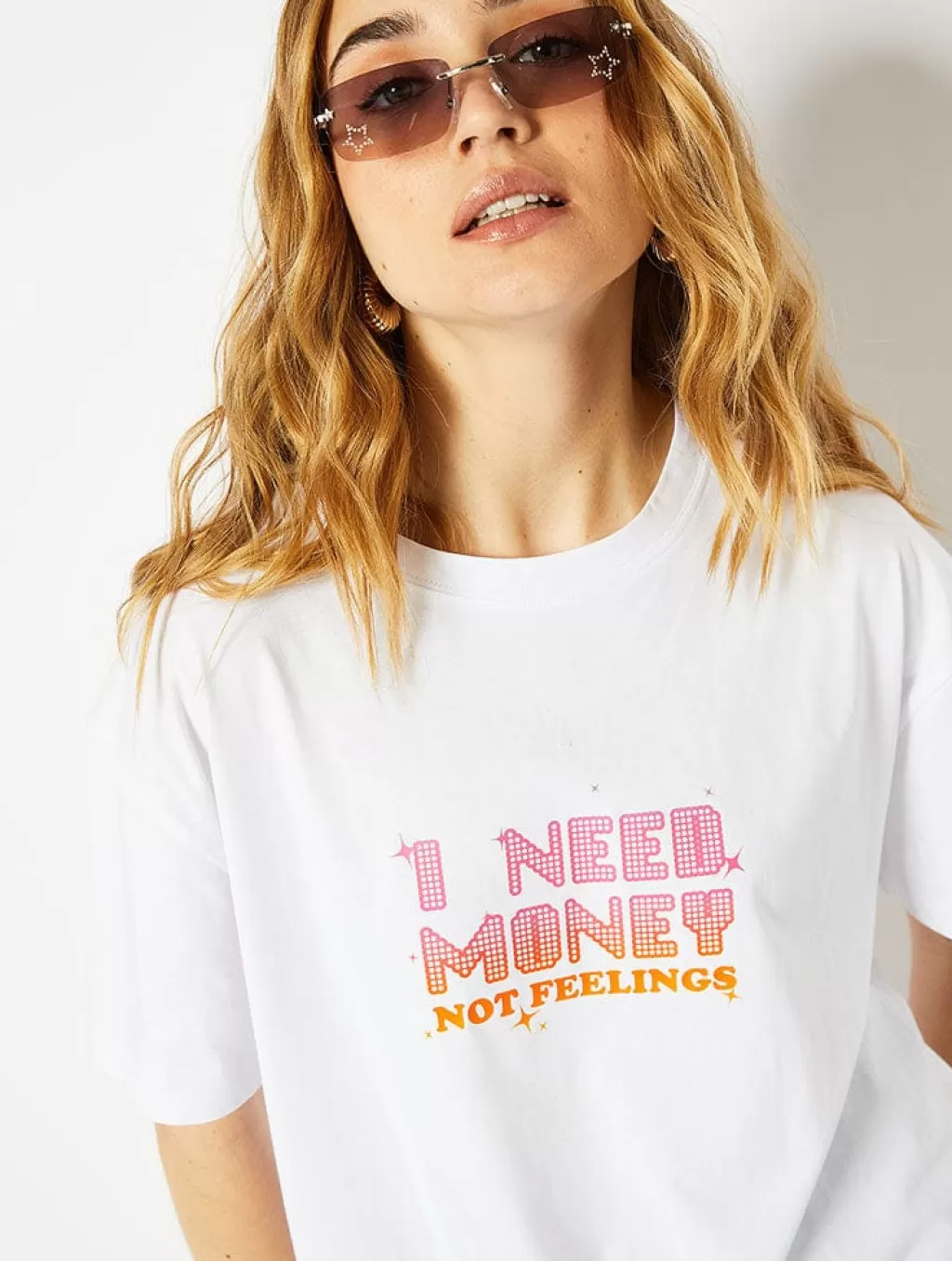 Tops & T-Shirts | Loungewear-Skinnydip London I Need Money Not Feelings T-Shirt | Slogan T-Shirt | Skinnydip