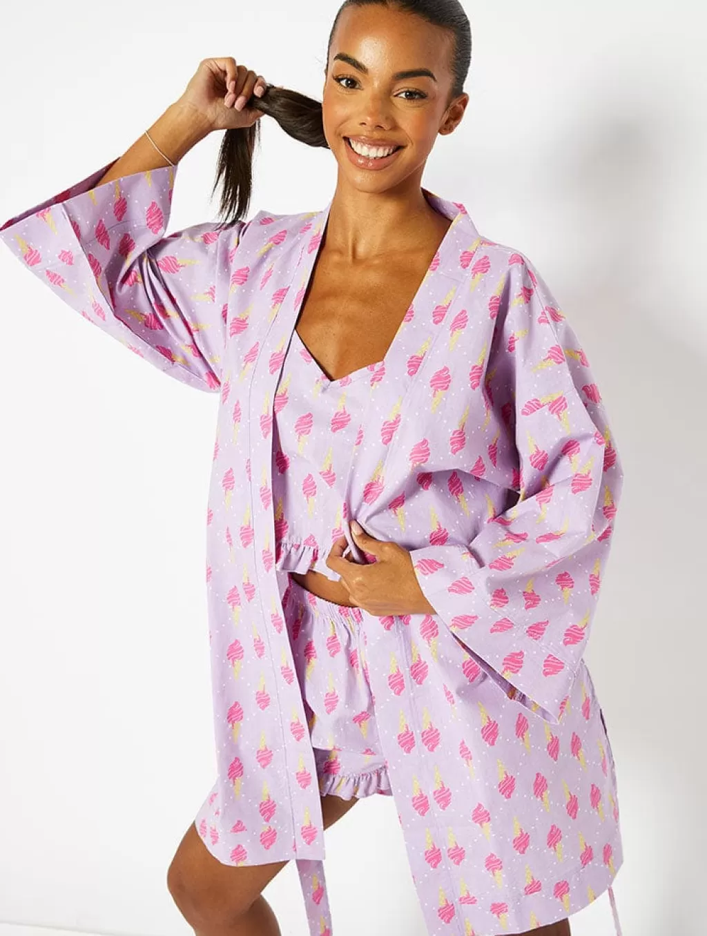 Nightwear | Loungewear-Skinnydip London Ice Cream Print Cotton Dressing Gown | Nightwear |