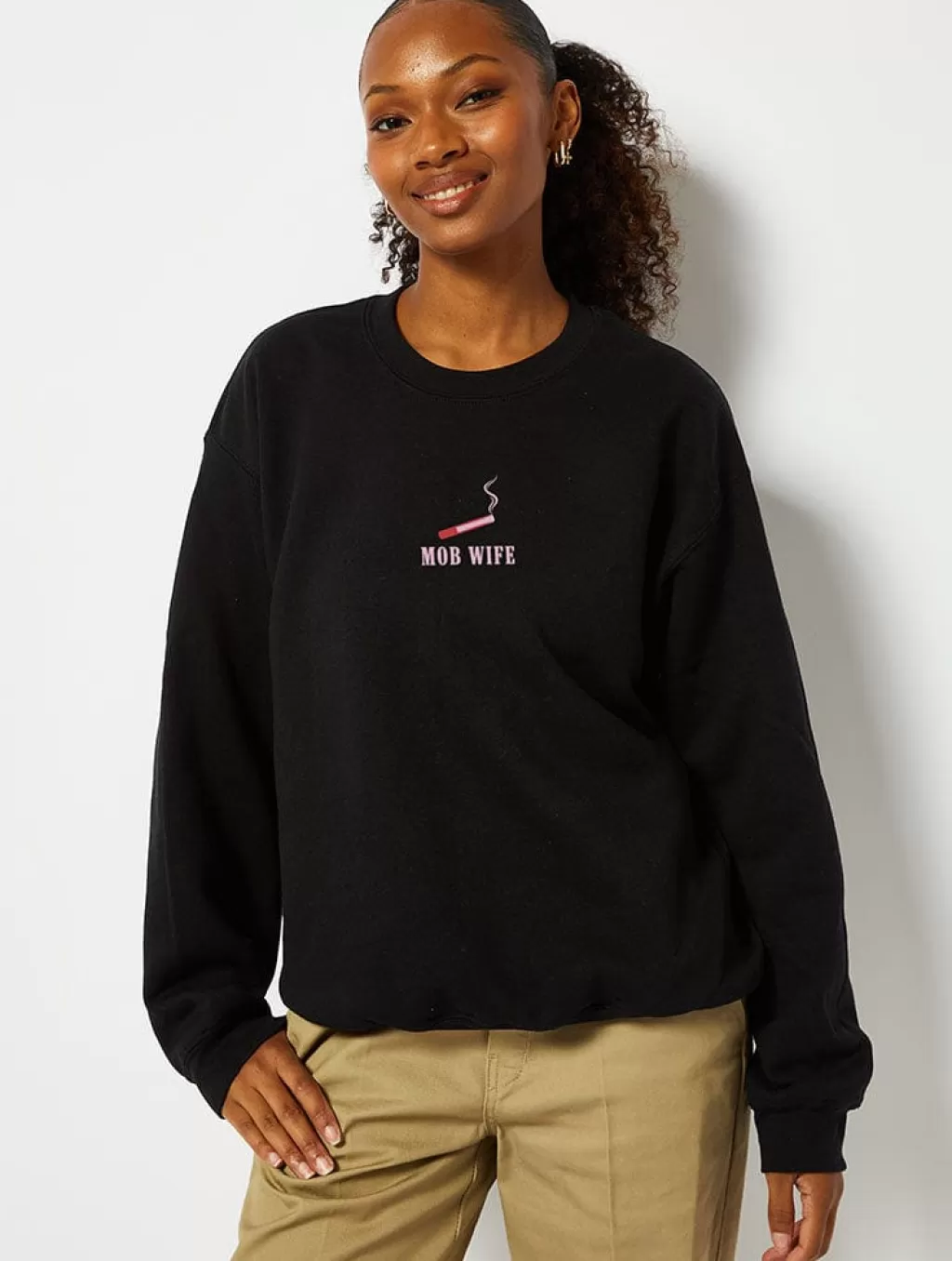 Hoodies & Sweatshirts | Loungewear-Skinnydip London Mob Wife Sweatshirt In Black | TikTok Trending |