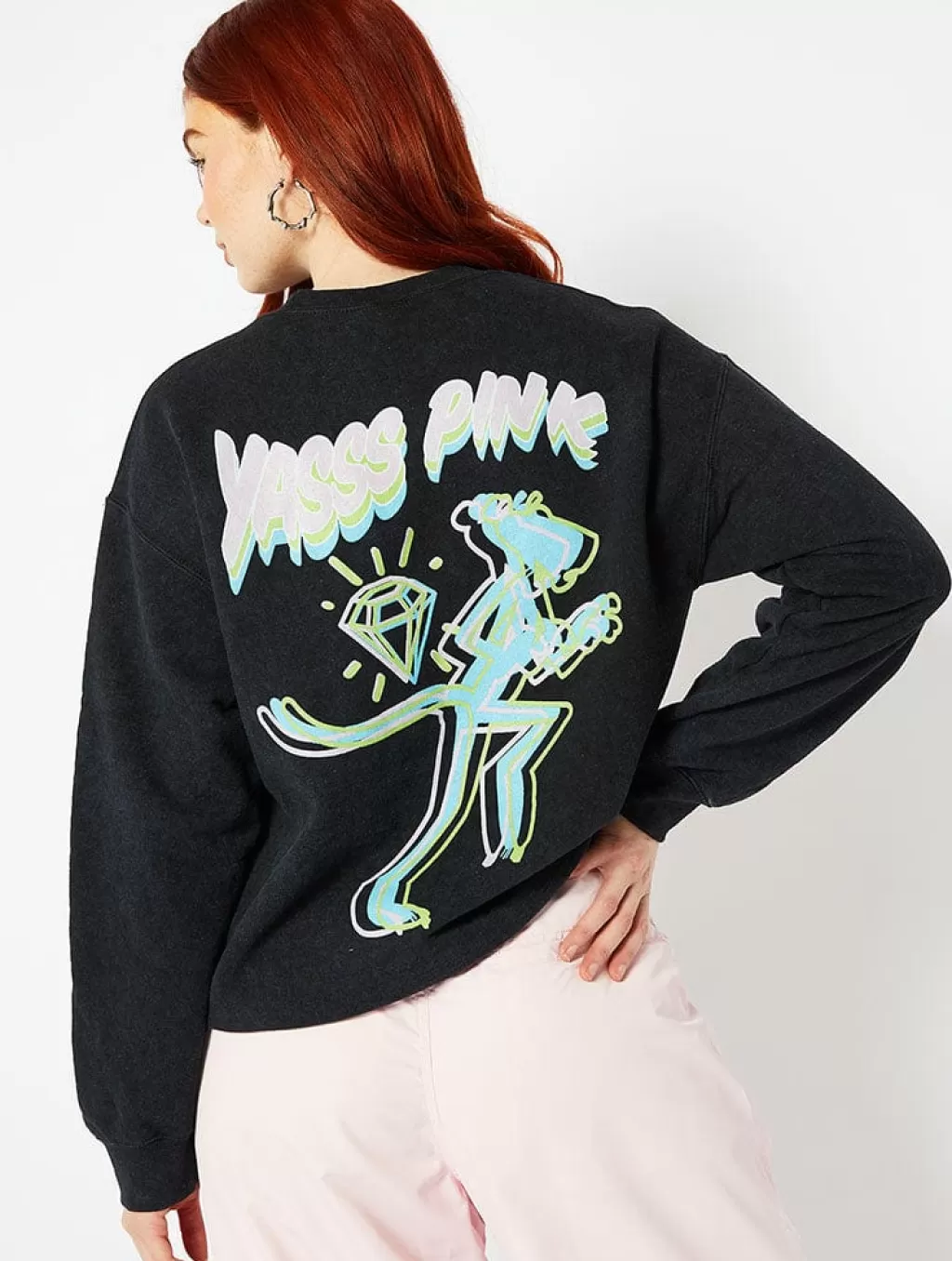 Hoodies & Sweatshirts-Skinnydip London Pink Panther Yass Graphic Sweatshirt | Clothing |