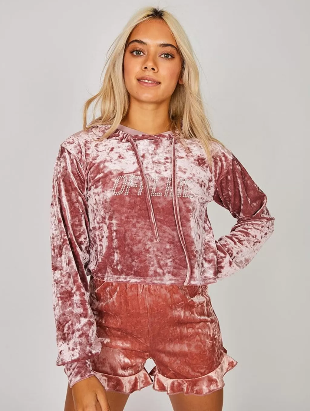 Nightwear-Skinnydip London Pink Velour Pyjama Shorts | Pyjama Sets |