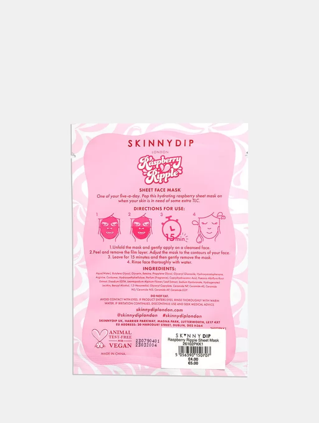 Shop All Accessories | Beauty-Skinnydip London Raspberry Ripple Sheet Mask | Hydrating Face Mask |