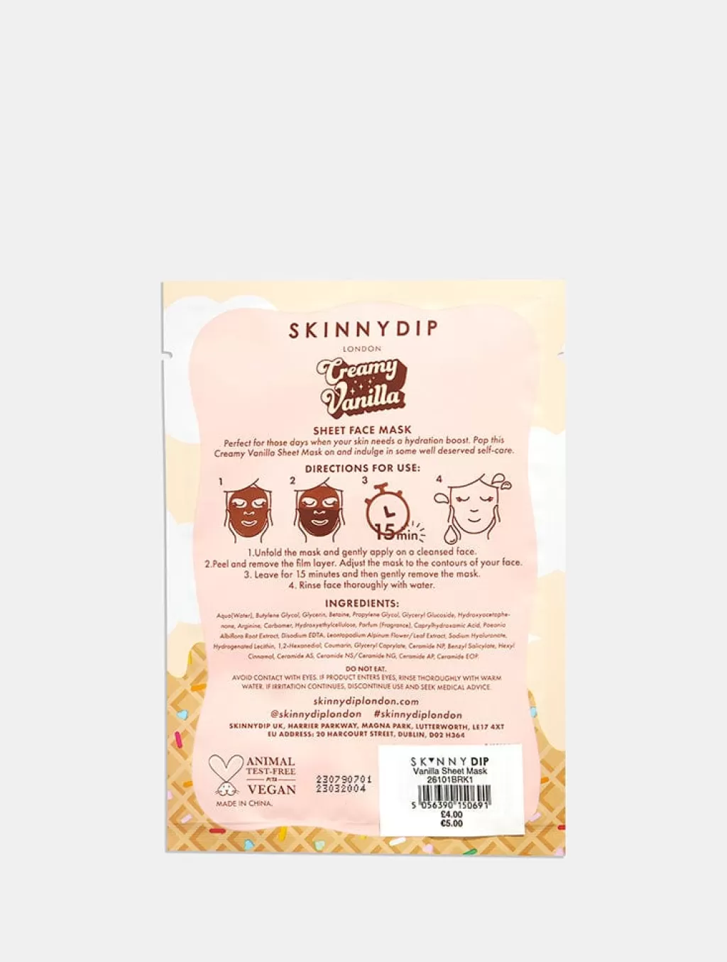 Beauty | Shop All Accessories-Skinnydip London Vanilla Sheet Mask | Glowing Face Mask |