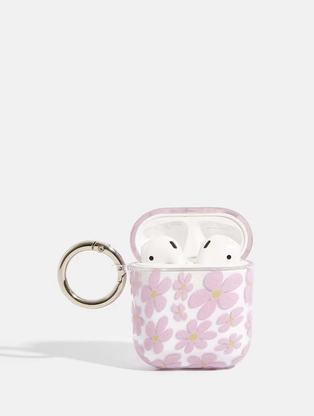 Airpods Cases-Skinnydip London Warped Lilac Glitter Flower AirPods Case | Tech |