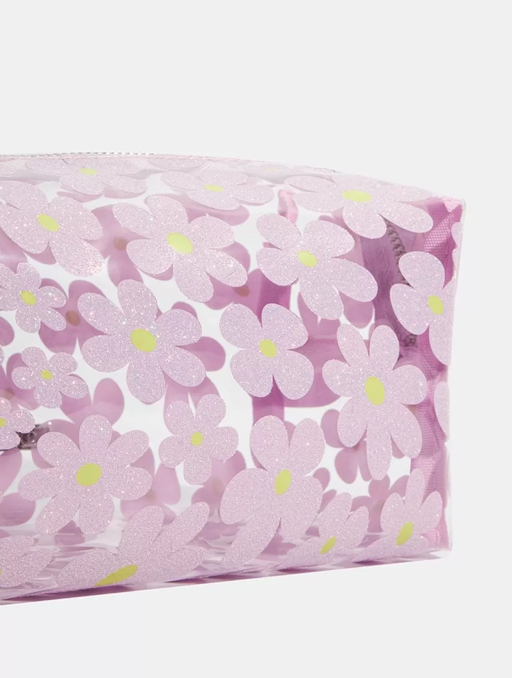 Makeup Bags & Wash Bags | Shop All Accessories-Skinnydip London Warped Lilac Glitter Flower Makeup Bag | Beauty |